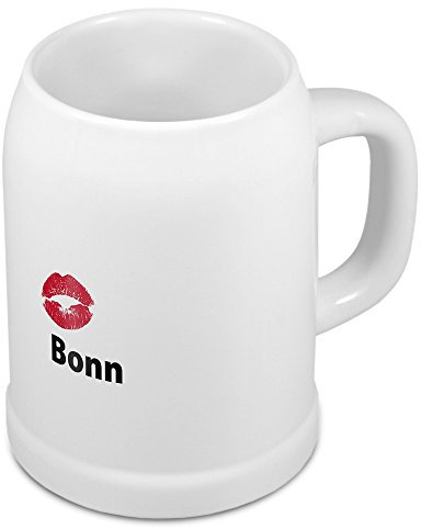 digital print Bierkrug mit Stadtnamen Bonn - Design Kussmund - Städte-Tasse, Becher, Maßkrug