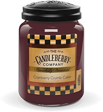 Candleberry Duftkerze im Glas mit Deckel - Cranberry Crumb Cake (570g) - Intensiv duftende ganzjährige Kerze bis zu 160h Brenndauer für jeden Anlass, langlebig und handgegossen in den USA