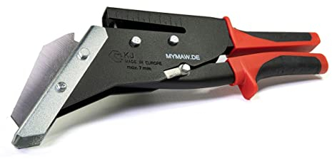 myMAW Schieferschere 55 mm mit Locher Schere Schiefer Eternit Faserzement Dachdecker Lochstanze
