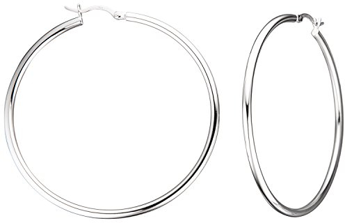 Jobo Damen Creolen rund groß 925 Sterling Silber Ohrringe Durchmesser 55 mm