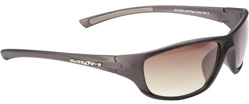Swisseye Cobra Sportbrille (100% UVA-, UVB- und UVC-Schutz, splitterfreies Material TR90, inkl. Mikrofaserbeutel), bronze matt