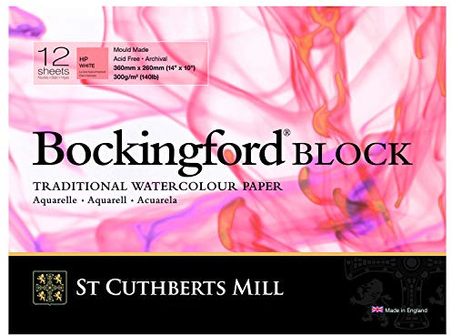 Bockingford Watercolour Block 140lb/300gms 10x14/254x355mm Hot Press