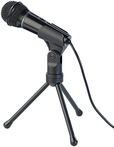 auvisio Tischmikrofon: Kondensator-Mikrofon mit Stativ für PC und Notebook, 3,5-mm-Klinke (Mikrofon mit Klinkenstecker, Tischmikrofon Klinke, Mikrofonständer)