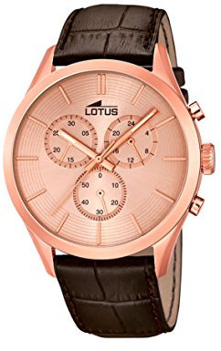 Lotus Herren Analog Quarz Uhr mit Leder Armband 18121/1
