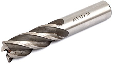 sourcing map 16mm Schaft 17mm Schnitt Dmr. 4 Nute Spiral HSS Material Schaftfräser Silber de DE de