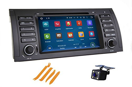 XISEDO Android 7.1 Autoradio 1 Din In-dash Car Radio 7 Car Stereo RAM 2G Navigatore GPS con Schermo di Tocco e Lettore DVD per BMW 5-E39/BMW X5-E53 Supporto Control Del Volante
