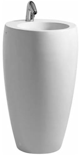 LAUFEN Alessi one Waschtisch mit integrieter Säule, ohne Hahnloch, ohne Überlauf, 530x530, H8119724001091, Farbe: Weiß mit LCC