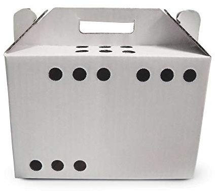 Cardboard Pet Carriers for Small Animals, Hamsters, Gerbils, Birds, Reptiles, NOT Cats, 10in x 6.75in x 5.5in, 12/Case