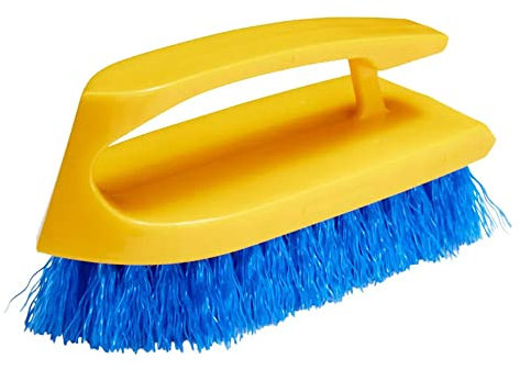 Rubbermaid Commercial Products Iron Handle Scrub Brush, 6-inches, Polypropylene Fill, Cobalt Bristles, For hard scrubbing on title/grout/floors/walls/countertops