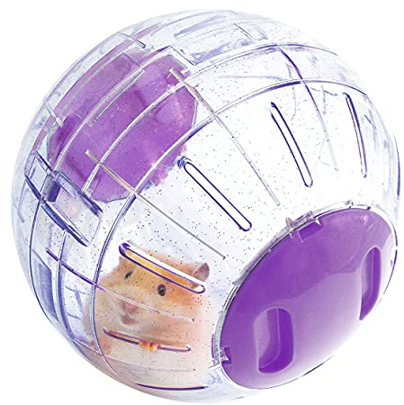 Rosewood Boredom Breaker Glitter Hamster Exercise Ball – 18 cm Purple, Shatter‑Resistant Small Animal Toy for Hamsters, Gerbils and Mice, Washable
