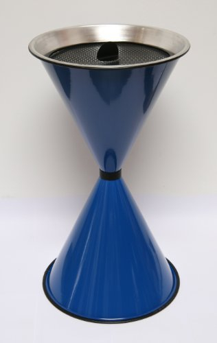 Standaschenbecher Diabola 71x40 cm blau Marke Szagato Made in Germany (Industrie Standaschenbecher modern Design Aschenbecher groß stehend aus Metall für innen und außen wetterfest windfest)