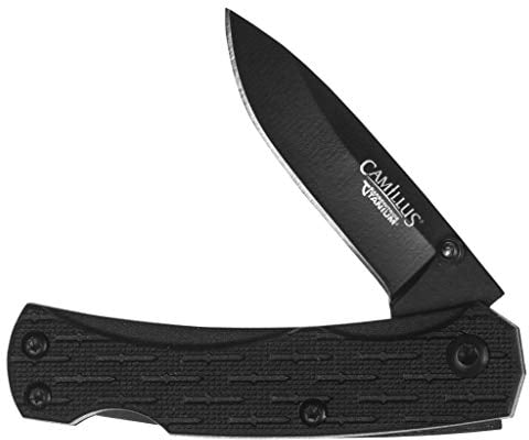 Camillus 19197 CAMLITE Mini Klappmesser, 5,1 cm Carbonitride Titanium 440 Stahlklinge, GFN Griff, Schwarz, 12,8 cm