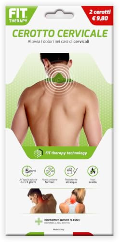 FIT Therapy – Cerotti Antidolorifici e Antinfiammatori Cervicale - Per Dolore Collo, Cervicalgia, mal di Schiena, colpo di frusta – NON SCALDA, Impermeabile, Senza farmaci, Dura 5 giorni (2 cerotti)