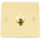 A5 Mains LED Light Dimmer Switch 250W 1 Gang 2 Way - Polished Brass - Flat Plate
