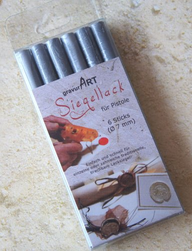 7mm Siegellack (brechbar) für Pistole - Silber, 6er Pack