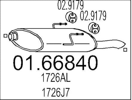 MTS 01.66840 Endschalldämpfer Endtopf 620mm 8,8kg