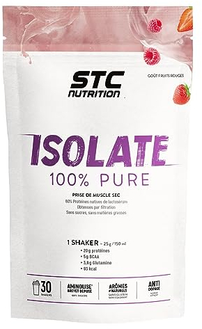 STC NUTRITION - Isolate 100% pure - Spéciale prise de muscle sec - Définition de la masse musculaire - Actif breveté - 30 rations - Avec cuillère doseuse - Marque Française - 750g