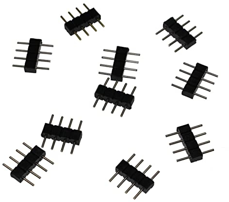 10x RGB LED Steckbrücke 4 Pin Steckverbinder 10x3mm Adapter Kupplung