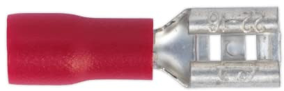 Sealey RT20 Push-On Terminal 4.8mm Female Red Pack of 100