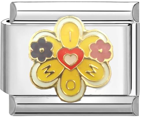 Quiges 9mm Italian Style Charm Modell Edelstahl Ich liebe Mutter für Italien Charm Armbänder