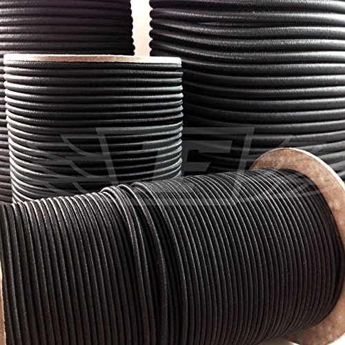 10 Meters, 5mm BLACK ELASTIC BUNGEE ROPE SHOCK CORD TIE DOWN HEAVY DUTY TARPAULIN SECURING SHOCK BUNGEE CORD