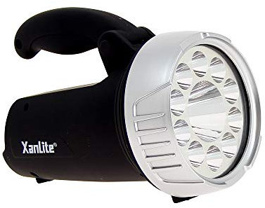 Xanlite PR350 200 Lumens-Eclairage 2H D'Autonomie Projecteur LED Portée D'Éclairage De 10 m-Lampe Rechargeable Lumière Blanc Froid-PR350 Plastique Noir/Gris