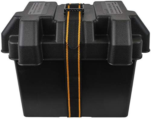 Attwood 9069-1 Standard Acid-Resistant Series 24 Non-Vented Marine Boat Battery Box, Black
