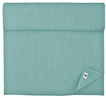 Linen & Cotton Vintage Landhaus Rustikal Shabby Chic Tischläufer Stoff Antea - 100% Leinen, Enteei Blau (43 x 130 cm) Tischband Einfarbig Läufer Tisch Esstisch Deko für Haus Home Küche Sommer Party