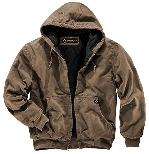 DRI Duck Cheyenne Men's Cotton Canvas Hooded Work Jacket, 5020, 5X-Large, Field Khaki