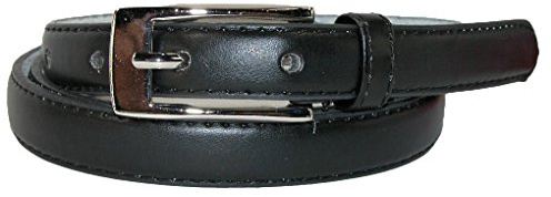 CTM Women's Skinny Leather Dress Belt