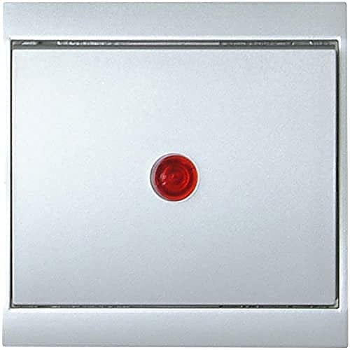 Kopp 621677083 Malta Kontrollschalter (aus- und Wechsel) mit Linse und Eingesetzter Glimmlampe, Silber
