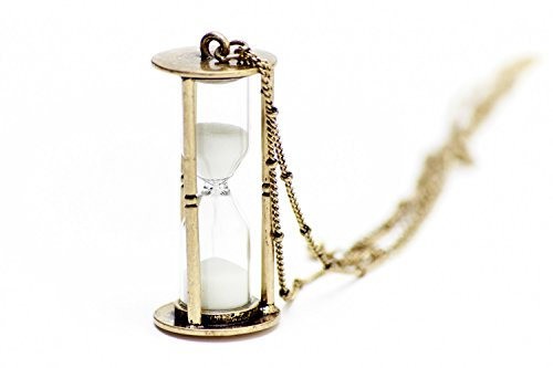 Miniblings Hourglass Necklace 5Cm Running With Sand Clock Egg Timer 80Cm Bronze