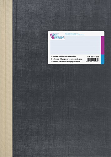 König & Ebhardt König und Ebhardt König & Ebhardt 8614525 Geschäftsbuch / Spaltenbuch (A4 mit festem Kopf 2 Spalten, 32 Zeilen, 80g/m², 240 Blatt Fadenheftung mit Seitenzahl)