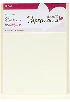 Papermania A6 300 GSM Card Blanks and Envelopes, Pack of 10, Cream PM150101