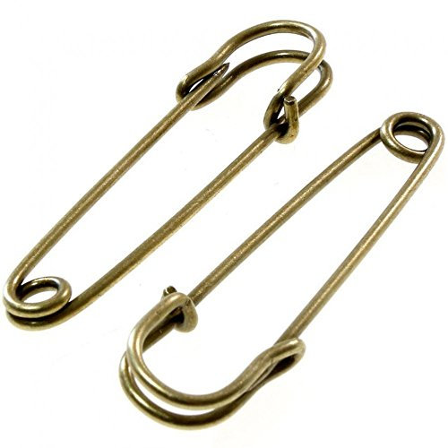 Accessoires création Broche épingle à nourrice création Bijoux 70mm 5 pièces Bronze