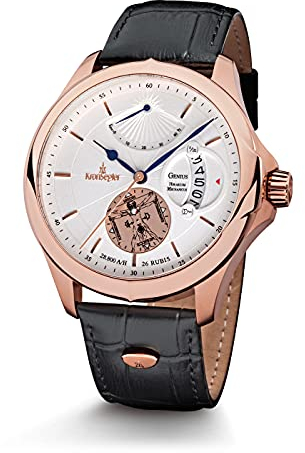Kronsegler Genius - Horarium Mechanicus - Herren Armbanduhr Automatik rosevergoldet-silbern