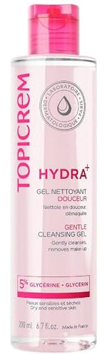 Topicrem - Gel Nettoyant Douceur Hydra+ - Nettoie et démaquille, peaux sensibles et sèches, Corps et cheveux, Fabrication Française - 200 ml