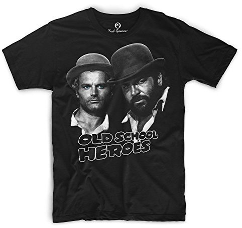 Bud Spencer - Old School Heroes - T-Shirt (L) , Farbe - Schwarz