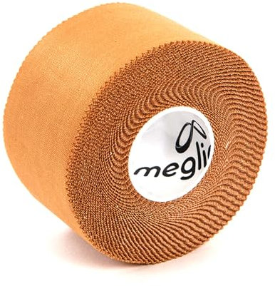 MEGLIO Zink-Oxid Sport-Tape – Ideal zur Verhinderung von Sportverletzungen und zur Muskelunterstützung bei der Rehabilitation, braun, 3.8cm x 9.1m