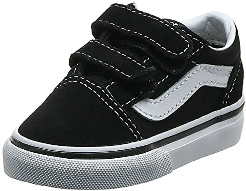Vans Girls Old Skool V Active, Black, 8 M US Toddler