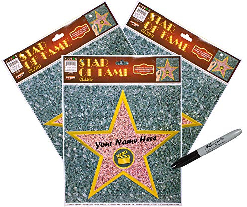 Windy City Novelties (12er-Pack) Personalisieren Sie Ihr eigenes Hollywood Stars of Fame Deko-Set