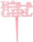 It's a Girl Pink Plastic Cake Picks (12cm) Pack of 8 - Adorable Baby Shower Decorations