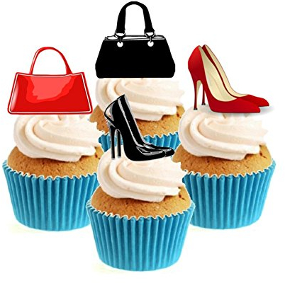Sprinkles & Toppers Ltd Shoes & Handbags Collection Edible Stand Up Wafer Paper Cake Toppers (12 Pack)
