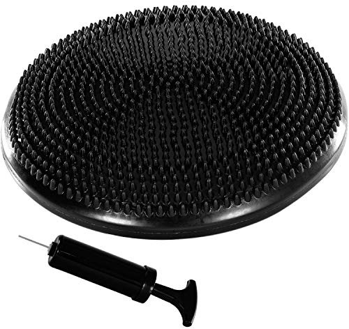 MOVIT Ballsitzkissen DYNAMIC SEAT inkl. Pumpe, Durchmesser 33cm, schwarz, schadstoffgeprüft, Luftkissen Noppenkissen Balance Kissen