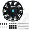 7 inch Universal Slim Fan Push Pull Electric Radiator Cooling 12V Mount Kit Black