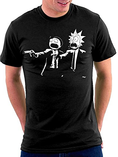 Million Nation Pulp R und M Fiction T-shirt, Größe M, Schwarz