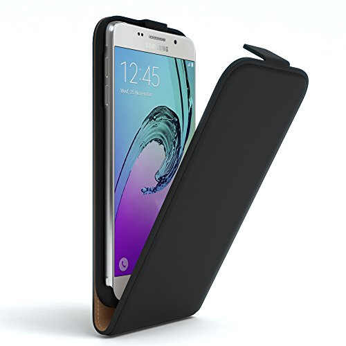 EAZY CASE Hülle kompatibel mit Samsung Galaxy A5 (2016) Hülle Flip Cover zum Aufklappen, Handyhülle aufklappbar, Schutzhülle, Flipcover, Flipcase, Flipstyle Case vertikal klappbar, Kunstleder, Schwarz