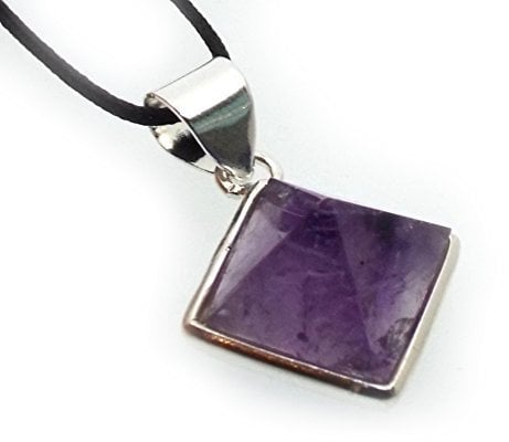 Angelleesa Amethyst Gemstone Pyramid Pendant