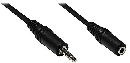 Good Connections Rallonge jack 3,5 mm – Câble d'extension audio | 3 broches – Fiche jack vers prise jack femelle – Noir – 10 m