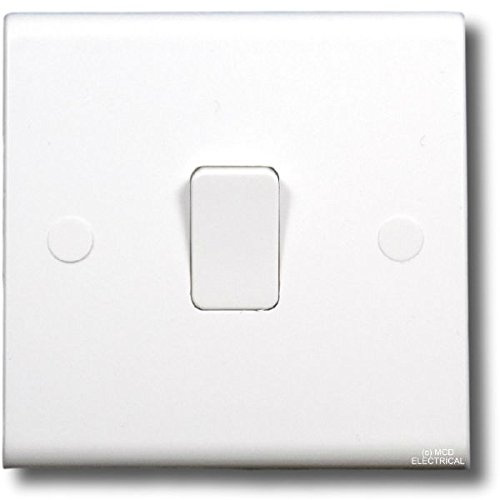 Deta S1246 Slimline 1 Gang Intermediate Switch, Rocker Actuator, ON-OFF Operation, White